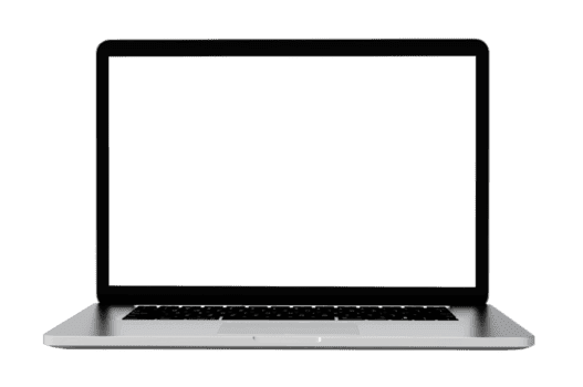 Mockup de notebook exibindo a visão geral do app